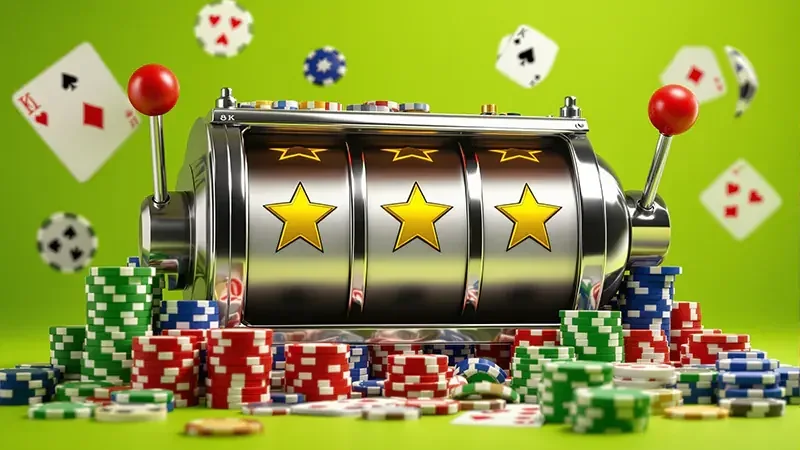 Antarmuka slot video dengan simbol bonus pada reel