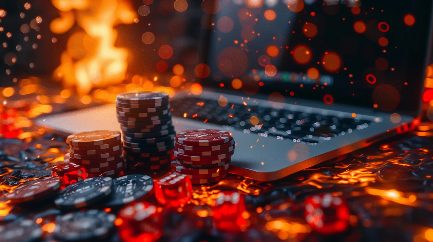 Meja kasino digital dengan suasana permainan kartu
